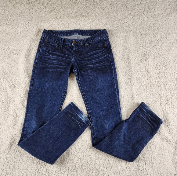 Express Denim - Express Women's Low Rise Dark Wash Blue Jeans Size 4r